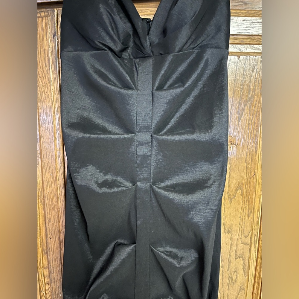 Windsor Fishtail Ruched Black Maxi Dress Gown - Picture 7 of 10
